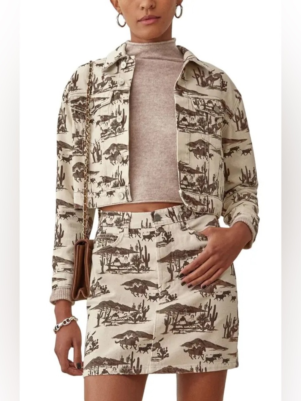 Reformation desert print skirt set